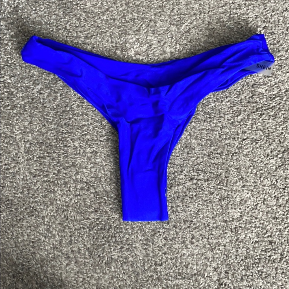 Blue thong bikini